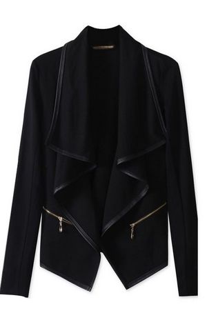 W24046 Women PU Leather Zippers Wadded Jacket Winter Coat